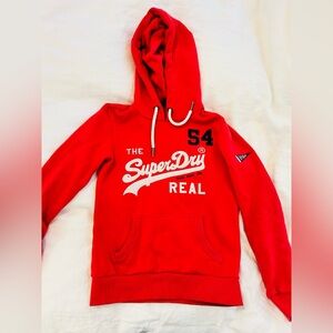 SuperDry XS Red Hoodie (never put in the dryer)